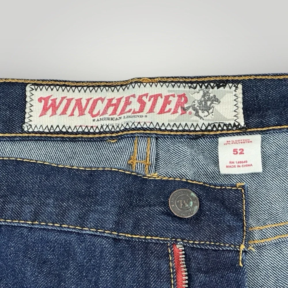 Winchester Jeans Mens 52x34 Distressed Rip Repair Grudge Acid Wash Grudge Denim